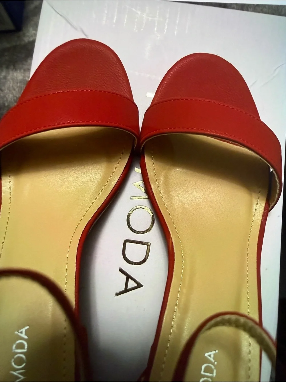 TOP Moda Red Open-Toe Ankle-Strap Platform Sandals